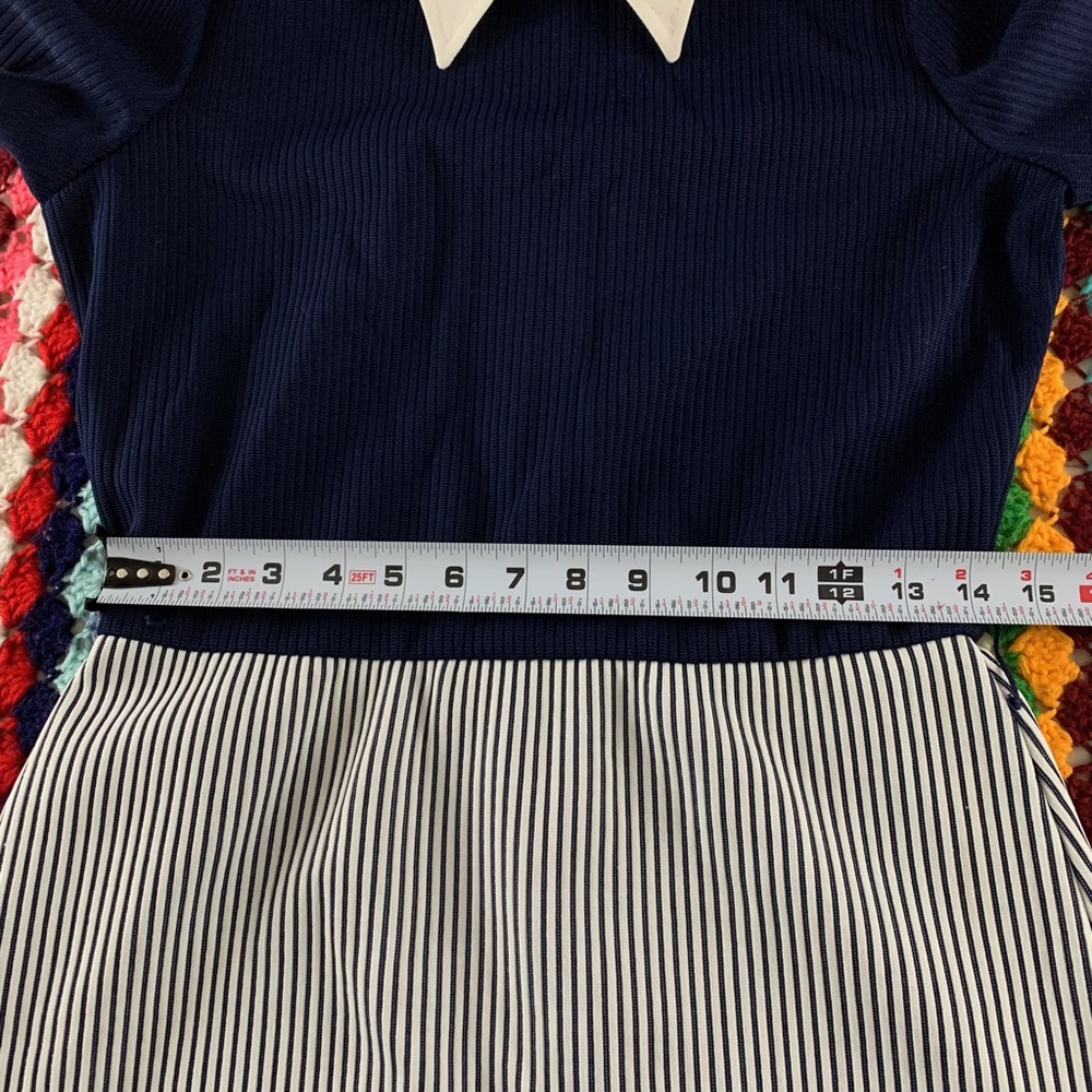 Vintage Butte Knit Matching Set Stretch Ribbed Short Sleeve Dress Pea Co… - Picture 10 of 16